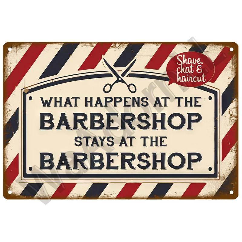 Barber Shop Tin Sign Poster Vintage Wall Posters Metal Sign Decorative Wall Plate Kitchen Plaque Metal Vintage Decor Accessories