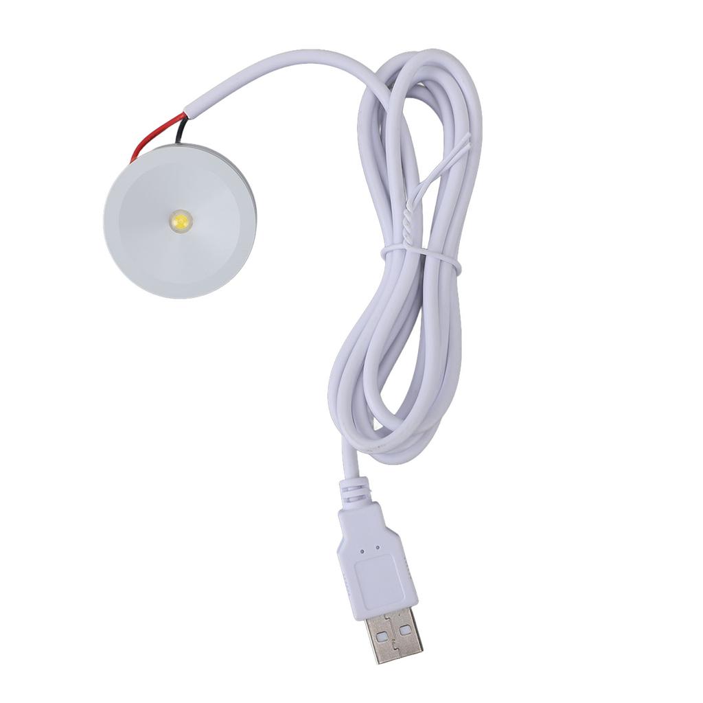 2 Sets Mini Spotlight 5V 1W USB LED Round Eye Caring with 4.3ft Wire Jewelry Display Lighting Fixture for Showcase