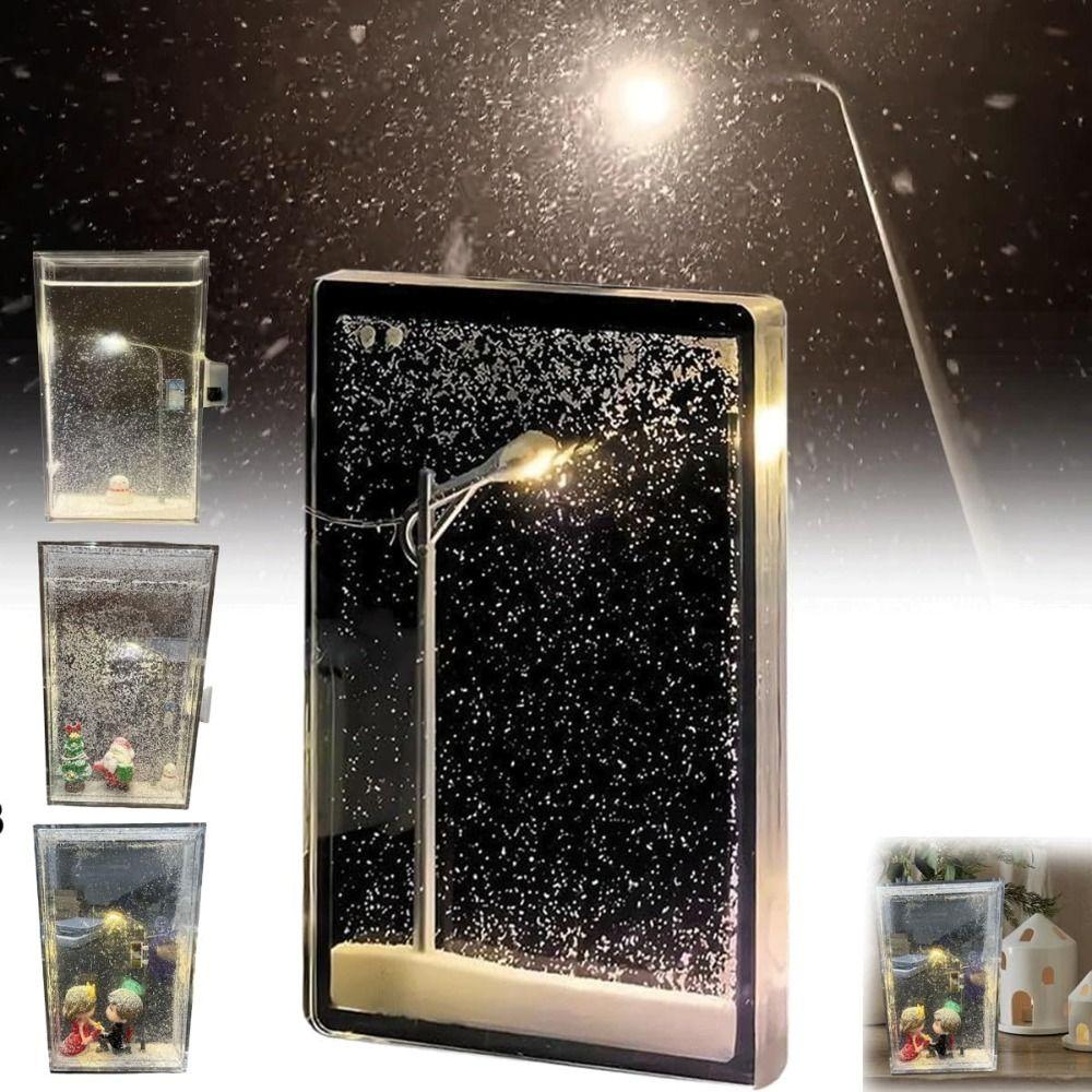 Материалы для DIY Ночник со снежной сценой Рождественский декор Ночник со снежным пейзажем