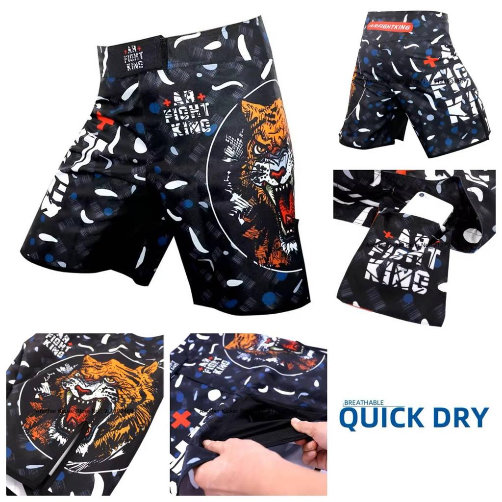 Шорты Tiger MMA Муай Тай UFC Штаны для боевых искусств Кикбоксинг Бокс Бой Мужские Быстросохнущие Принт Эластичный Полиэстер Тренировочные
