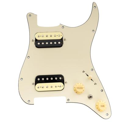 Musiclily Pro SE ST-HH-OMHA Предварительно распаянный пикгард с хамбакером Alnico 5 и мини-тумблером для электрогитары Strat, 3-слойный, кремовый