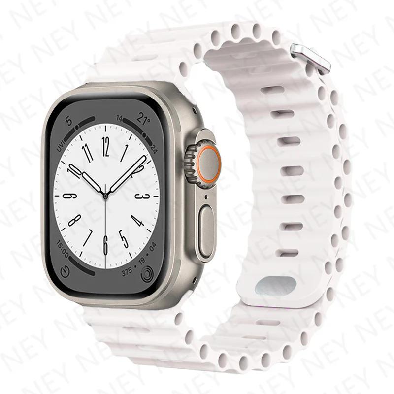Ремешок Ocean для Apple Watch Ultra 2 Band 49 мм 9 8 7 45 мм 41 мм силиконовый браслет браслет iWatch 6 5 4 3 SE 44 мм 40 мм 42 мм band