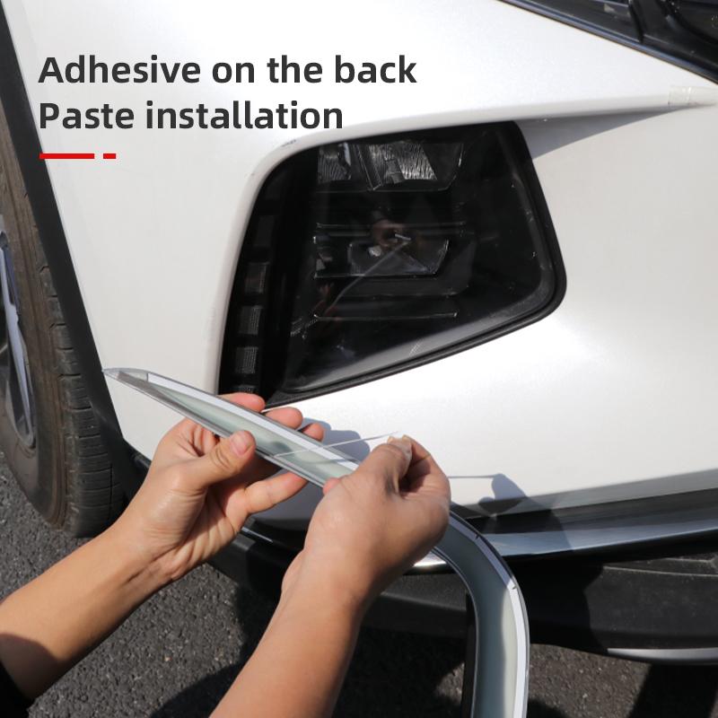 Для Hyundai Tucson NX4 2022 2023 ABS углеродное волокно автомобиля передняя противотуманная фара бровей ветер нож крышка отделка наклейки