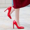 2024 Female Patent Leather Pumps Square Toe Spring Summer Women Shoes Elegant Square High Heels Thick Heel Big Size 43 44 45 46