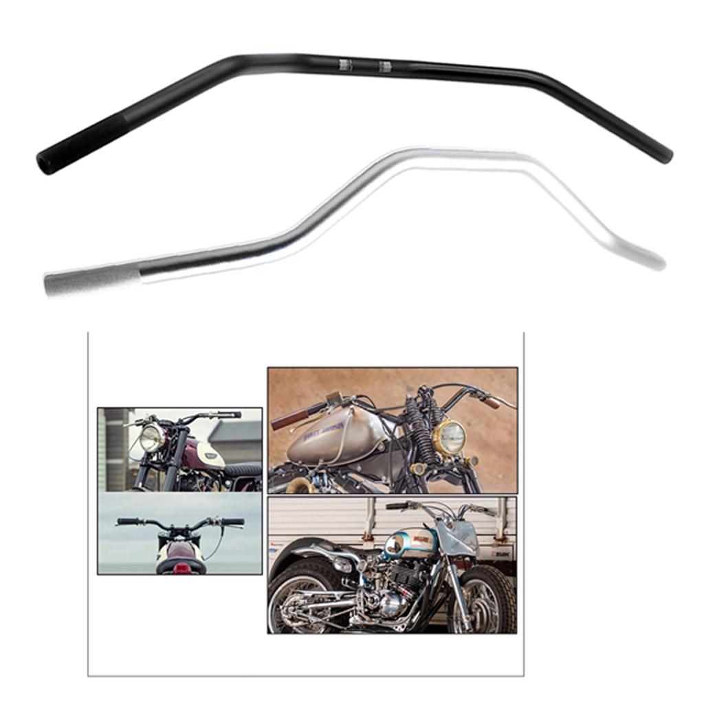 Алюминиевый руль для мотоцикла Drag Bars с углублениями -Rennfahrer / 8 дюймов Универсальный, Черный