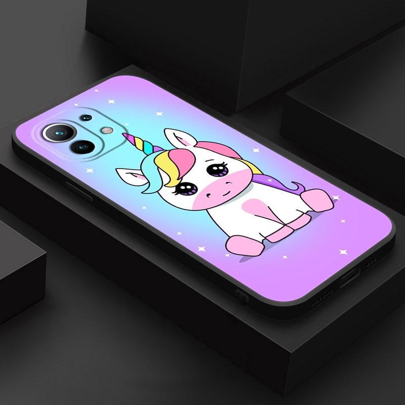 Милый Мультяшный Единорог Радужный Чехол Для Телефона Для Xiaomi 14T 13T 12T 11T 14 Pro 12 Mi 11 Lite Poco X3 X4 X5 X6 M5 F5 F6 Pro Мягкая Крышка