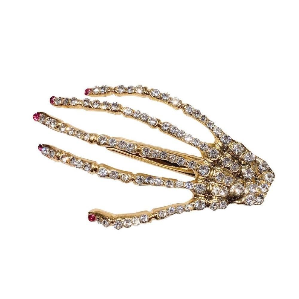 Retro Skeleton Hand Hair Clip Gothic Style Headwear Personality Bone Claw Hairpin Hair Accessories