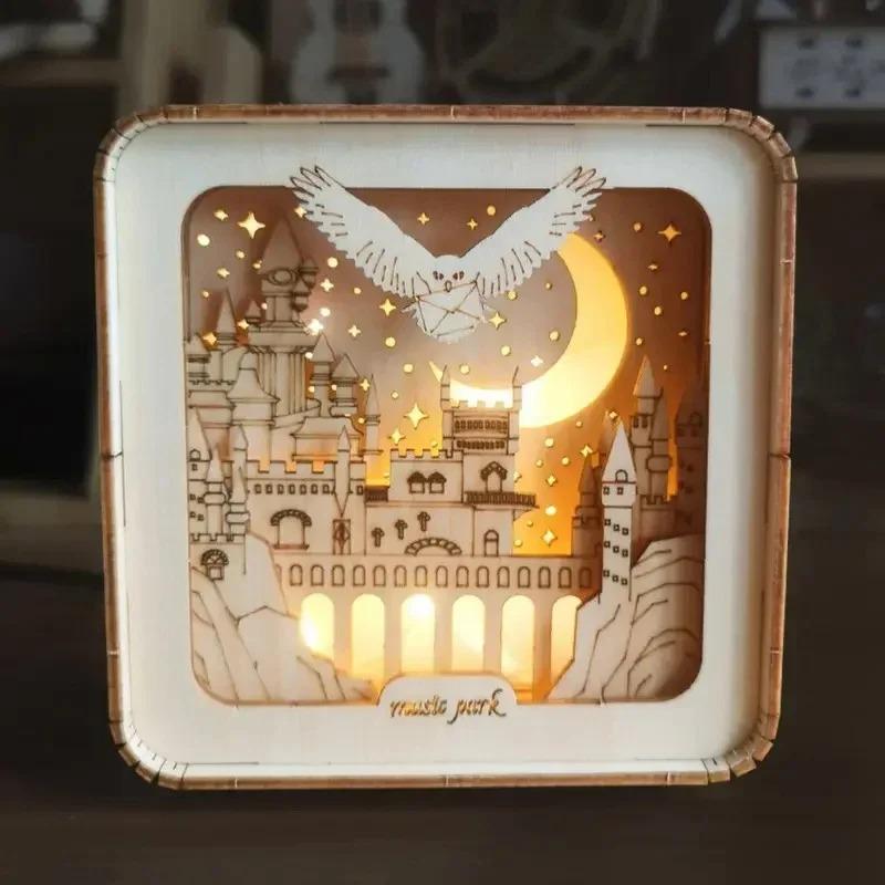 3D Деревянный пазл Ночной светильник, Деревянные пазлы для взрослых, Прикроватная лампа, DIY 3D Деревянные пазлы Светодиодная лампа, Креативные подарки для семьи и друзей