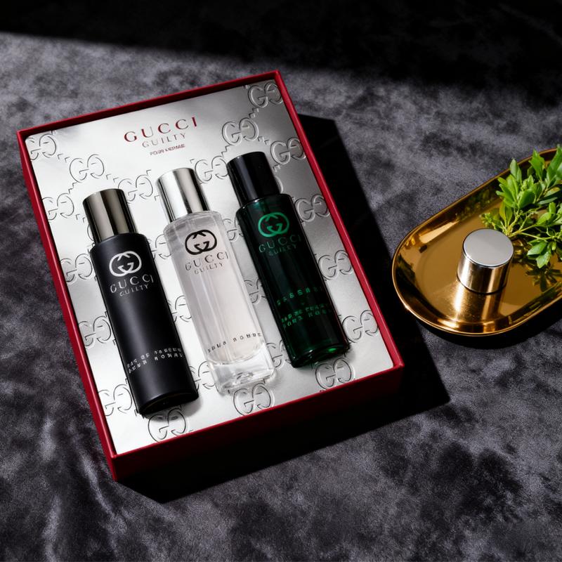 Gucci Guilty Love Мужской набор пробников парфюма Древесный аромат 15 мл*3