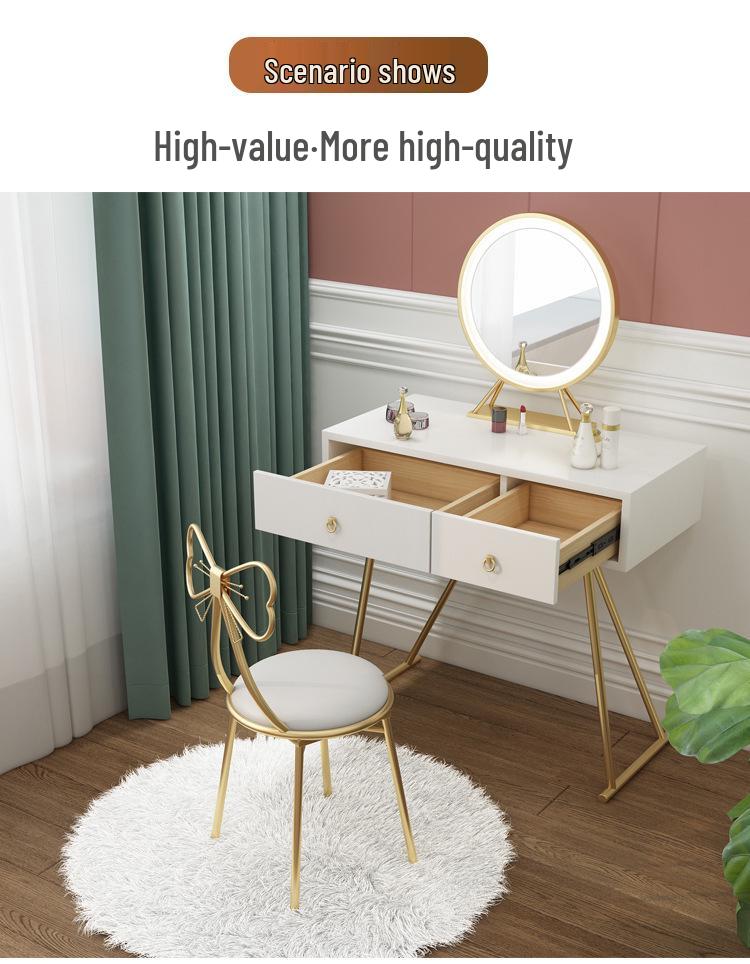 Принцесса Бабочка Стул для Макияжа со Съемной Спинкой - Идеально подходит для Маленьких Спален в Квартирах и Туалетных Зон