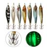 Luminous Squid Jigs Hook Fishing Lures Baits Cuttlefish Sleeve Squid Jigs Saltwater Hard Night Fishing Baits Enduring