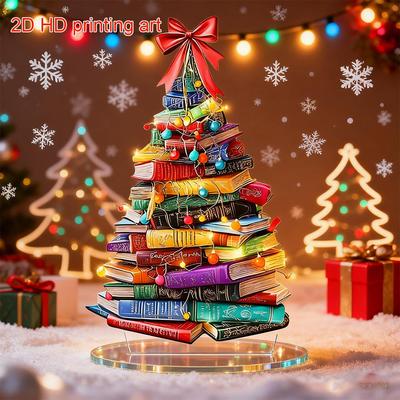Новинка Книга Рождественская Елка Дом Фестиваль Вдохновляющее Украшение Стола Высококачественный Акрил Подарок Подходит Для Родителя Друга