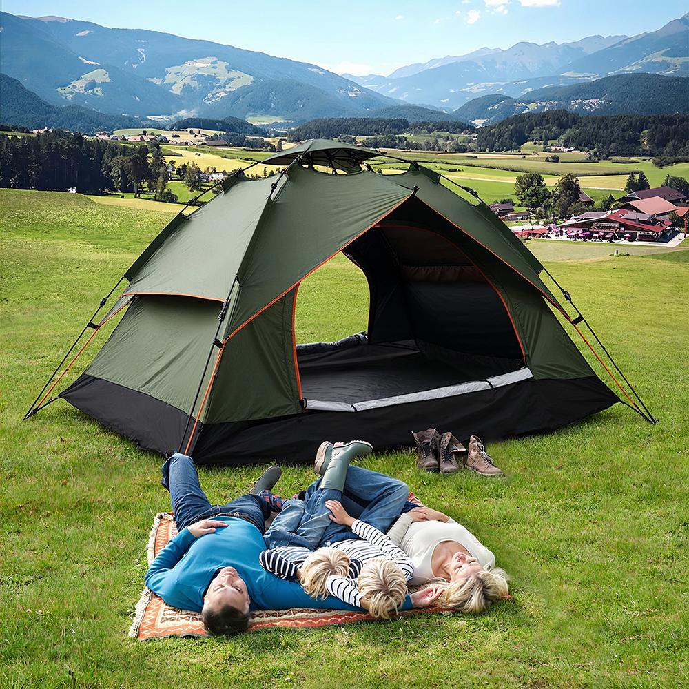 3‑4 People Automatic Double Layer Tent 210D Waterproof Oxford Cloth