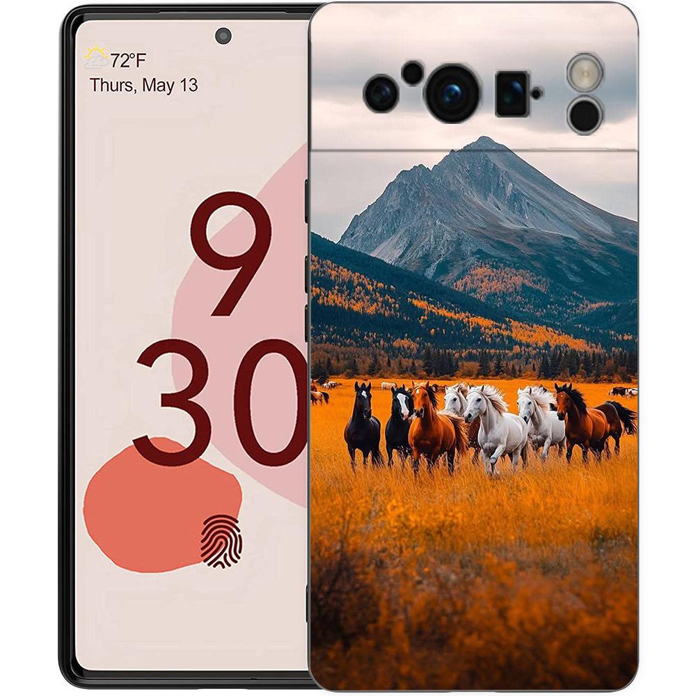 Чехол для телефона с пейзажем горных вершин Для Google Pixel 10 9 8 7 6 Pro XL 9A 8A 6A 7A 5G Мягкий ударопрочный ТПУ Черный чехол