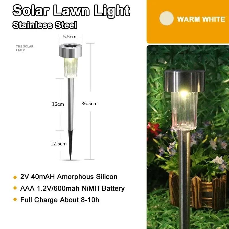 2PCs Solar Ground Lights LED Outdoor Landscape Path Lamp Waterproof Solar Garden Lights For Yard Garden Walkway Patio Driveway