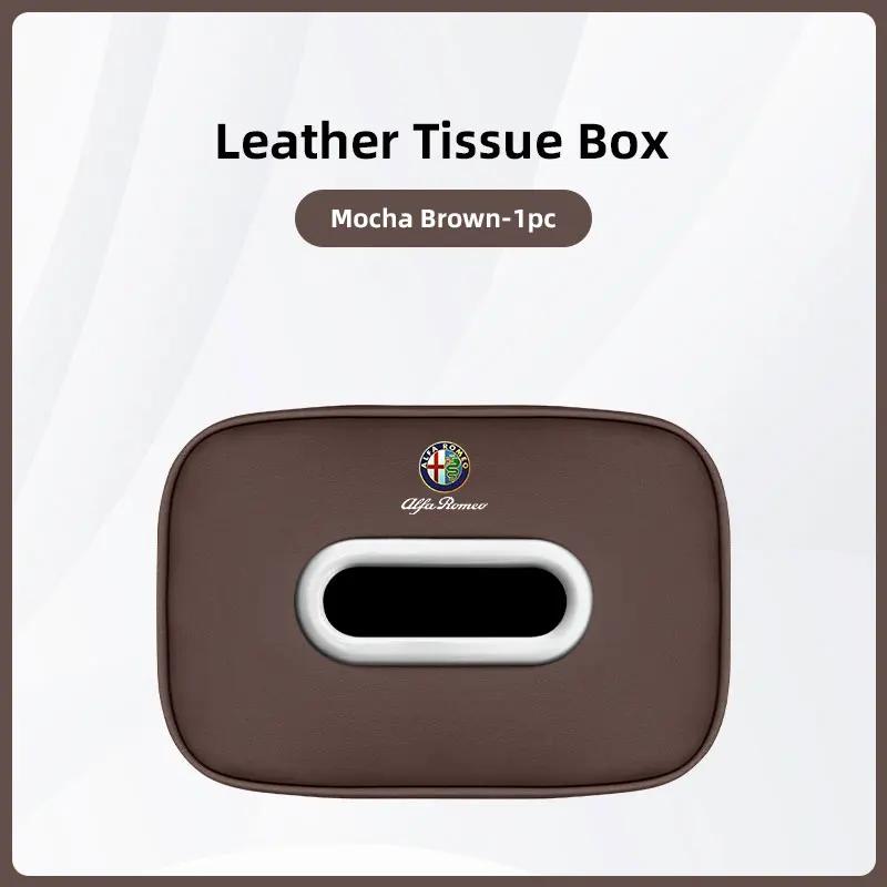 Car Stickers For Alfa Romeo Car Tissue Box Holder Leather Car Armrest Napkin Case Sun Visor Backseat Bag For Alfa Romeo 4C 159 1