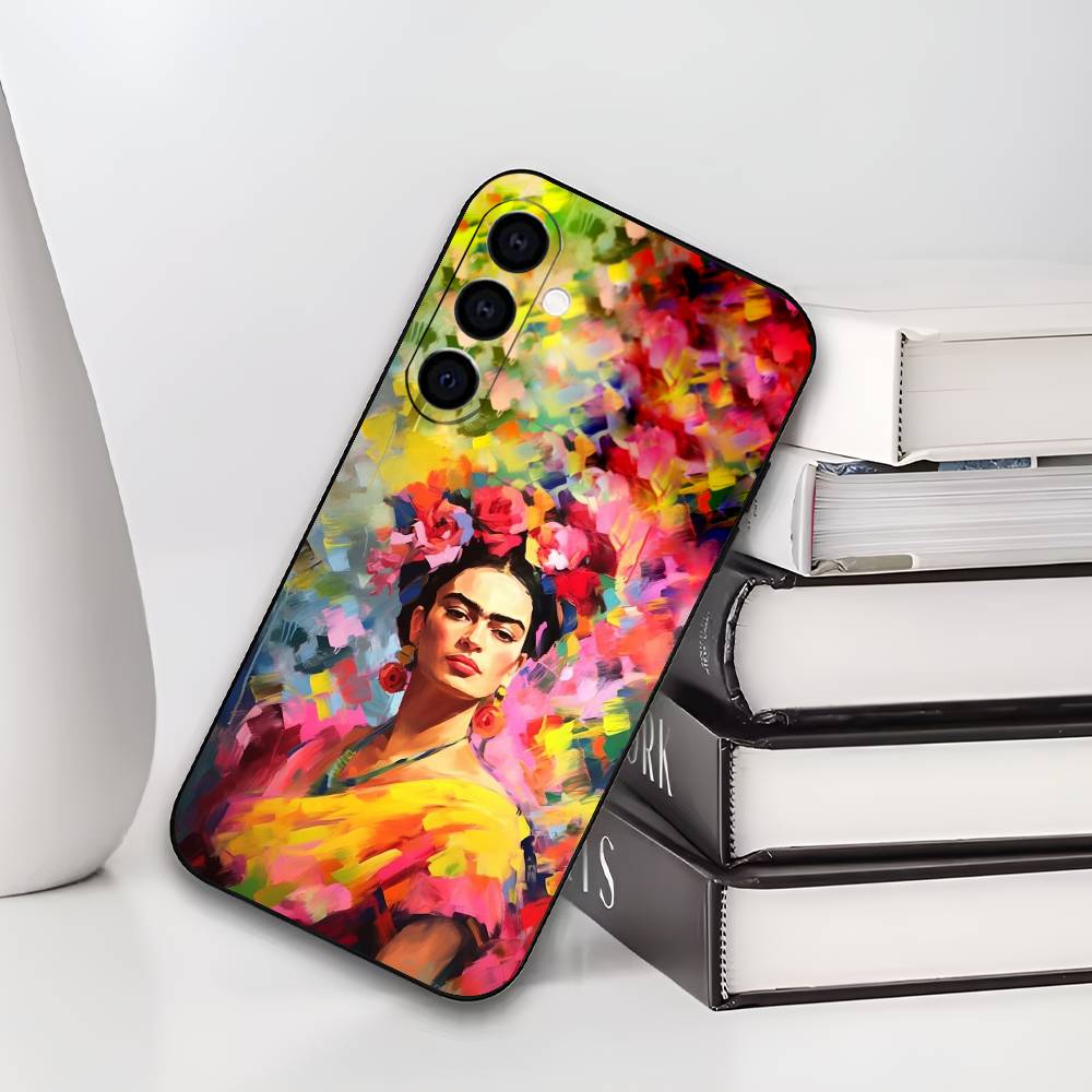 Чехол для телефона с рисунком Фриды Кало для Samsung Galaxy A73, A72, A71, A70, A53, A52, A51, Мягкий силиконовый черный чехол