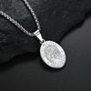 HNSP Stainless Steel Saint Michael Protectus Pendant Necklace For Men Retro Religious Angel Engraved Waterproof Neck Jewelry