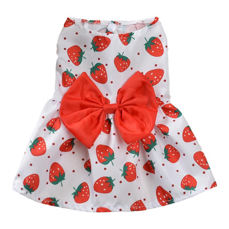Summer Fruit Printed Dog Skirt for Small Dogs Cats Clothes Sleeveless Dog Vest Puppy Shirt York Chihuahua Pug Dress