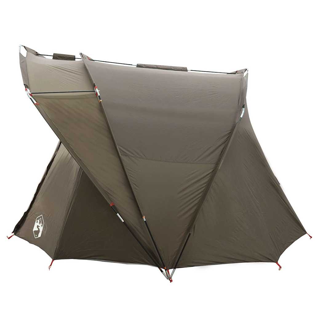 Fishing Tent for 4 Persons Brown Waterproof