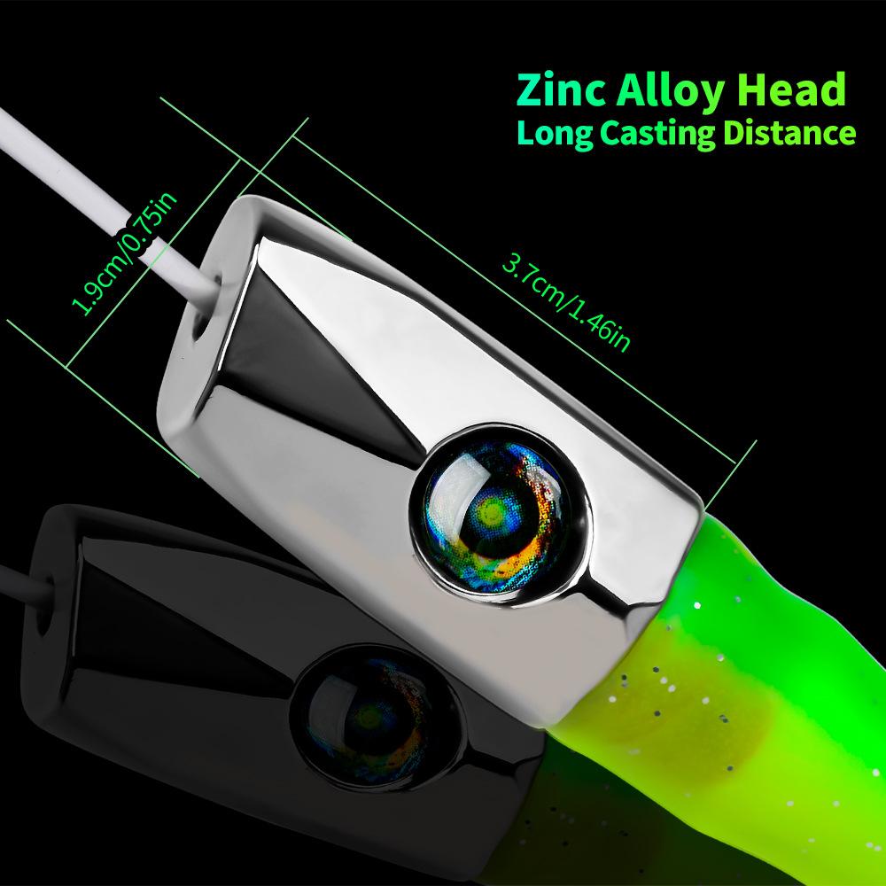 8.7-inch Drag Fishing Route Sub Bait 22cm 85g Metal Head Seal Fish Bait Squid Whisker Soft Bait Biomimetic Fake Bait for Sea Fishing