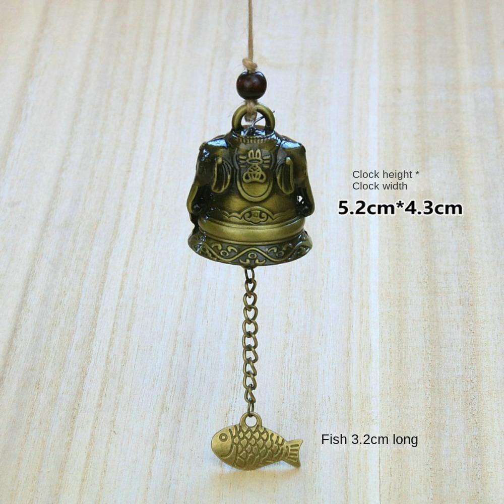 New Auspicious Wind Chime Dragon and Fish Patterned Handmade Pendant Temple Wind Bell Decoration Retro Wall Hanging Bell
