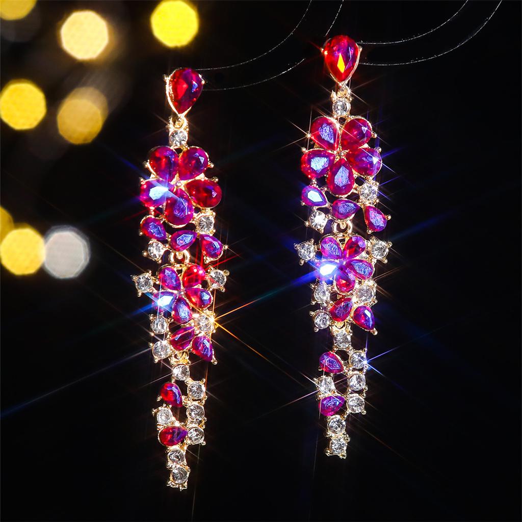 Модные длинные серьги с кристаллами, роскошные женские серьги высокого качества, 1 пара