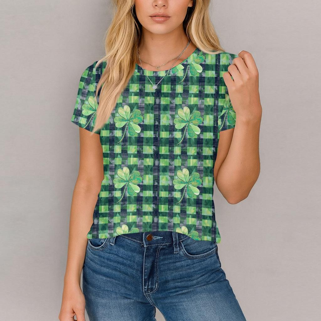 Women's T Shirt Tee Print Short Sleeve Daily Weekend Fashion Basic Regular Top  St. Patrick's Day