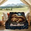 1PC Custom Name Squirrel Dreams Moonlight Flannel Blanket Versatile,all-season Throw Suitable for the Living Room,bedroom,camping,travel,and Gift