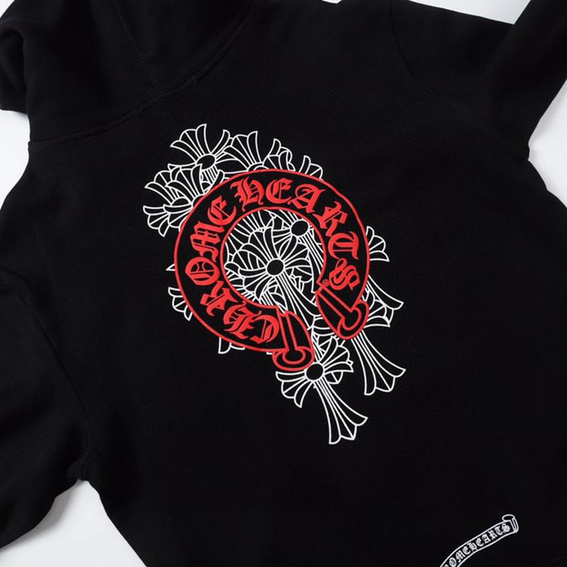 831 CHROME HEARTS 2026 Осень-Зима Новая модель Большого размера Классический стиль Логотип Молния Толстовка с капюшоном, Подходит для ношения парами