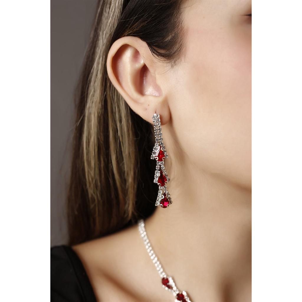 Посеребренное серебряное ожерелье, серьги и браслет с каплевидным камнем, набор из 3-х штук для приглашения на свадьбу и помолвку Abiy