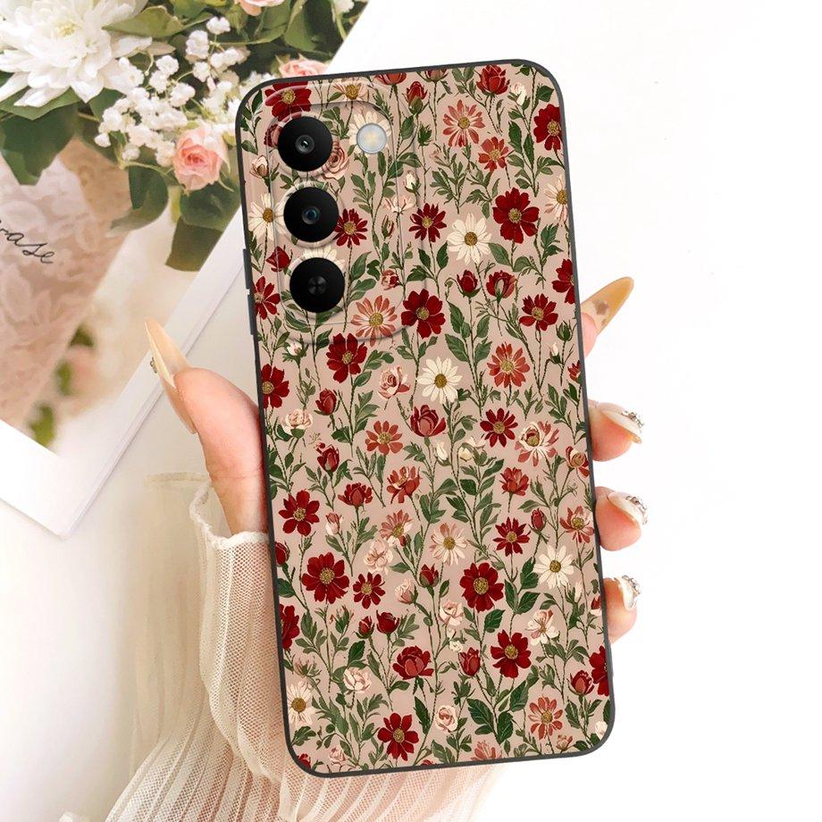 For Realme C83 C100 Phone Case Floral Daisy Aesthetic Moon Nigth Bow Pattern Funda Soft Matte Silicone Back Cover Realme P4 Lite