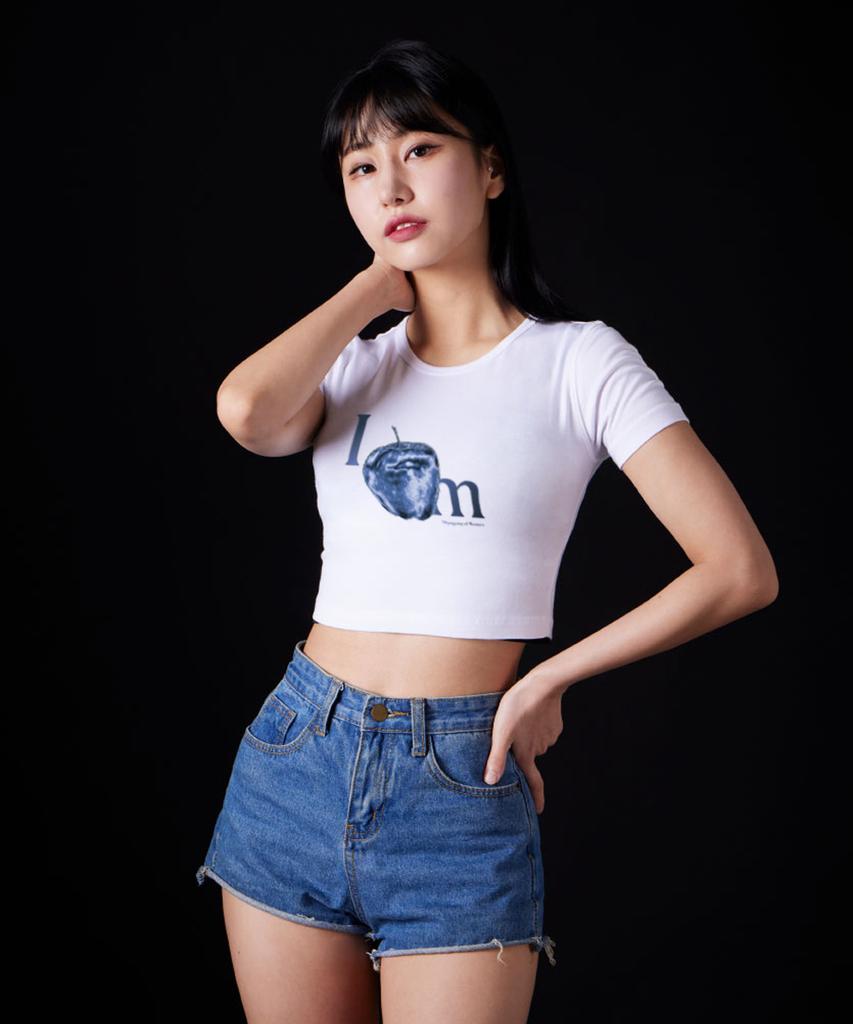 ASTRAL PROJECTION Apple Supima Spandex Crop Top_White