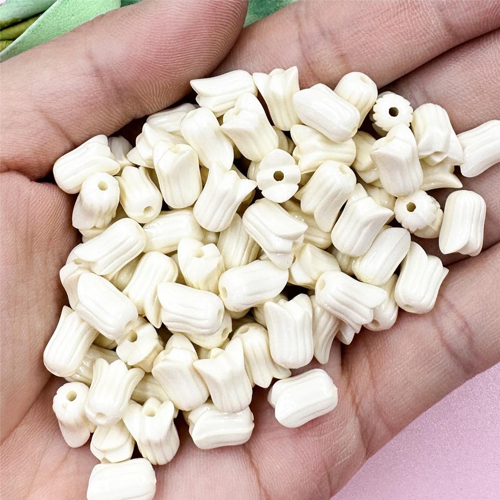 Loose Beads Flowers 7.5*9.6mm Necklace Jewelry Accessories 100PCS Bracelets Tulip Fashion Advanced For Jewelry Making DIY Acrylic