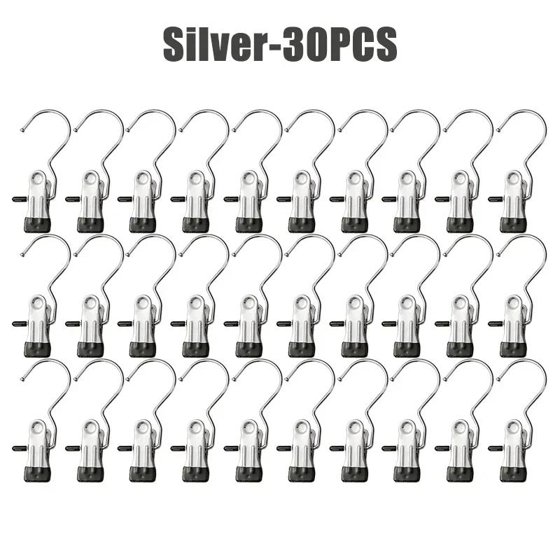 10-100 шт. прищепки из нержавеющей стали для белья, крючок для одежды, портативный зажим для подвешивания одежды, органайзер для одежды, вешалка