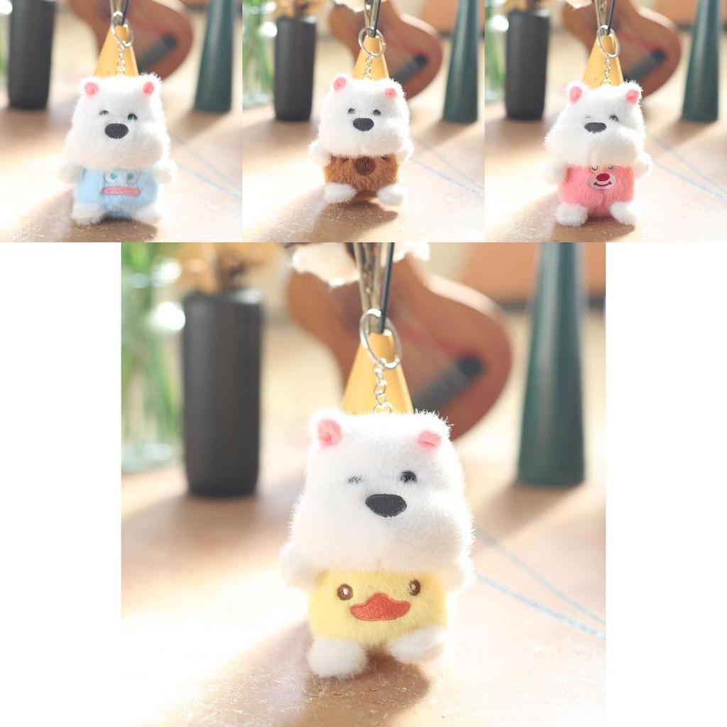 Soft And Lovable Plush Dog Pendant Charming Samoyed Keychain Doll For Kids