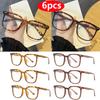 6pcs Square Myopia Glasses Frame Women Men New Oversized Brand Eyeglasses Frames Anti Blue Light Glasses