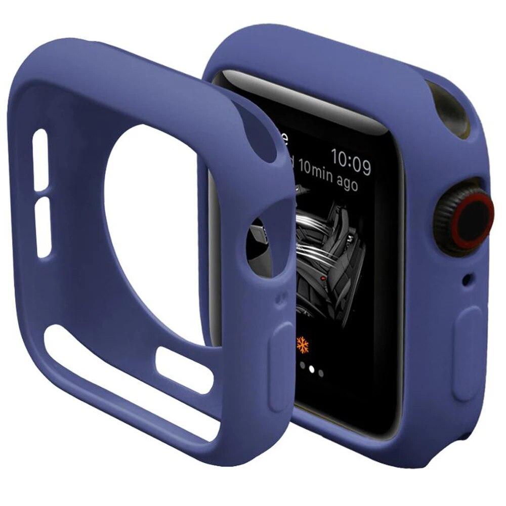 Мягкий силиконовый чехол для Apple Watch series 9, 8, 7, 45 мм, 41 мм/ультра 49 мм, защитная крышка, чехол iWatch SE 6, 5, 3, 44 мм, 40 мм, 42 мм, 38 мм