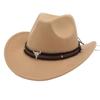 Felt Western Cowboy Hat Ox Head Belt Cowgirl Cap New Jazz Fedora Hats  Women