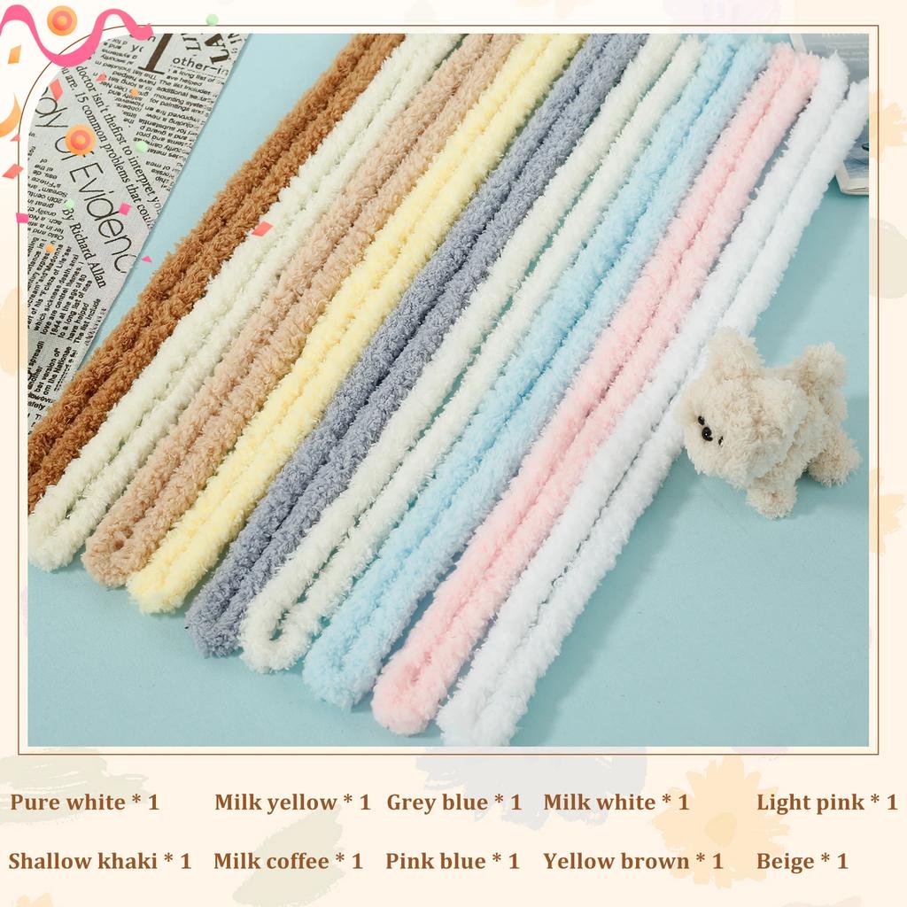 10 шт. ершиков для трубок толщиной 39,37 дюйма, мягкие ершики для трубок из синели, ершики для трубок, принадлежности для рукоделия, гибкая трубка