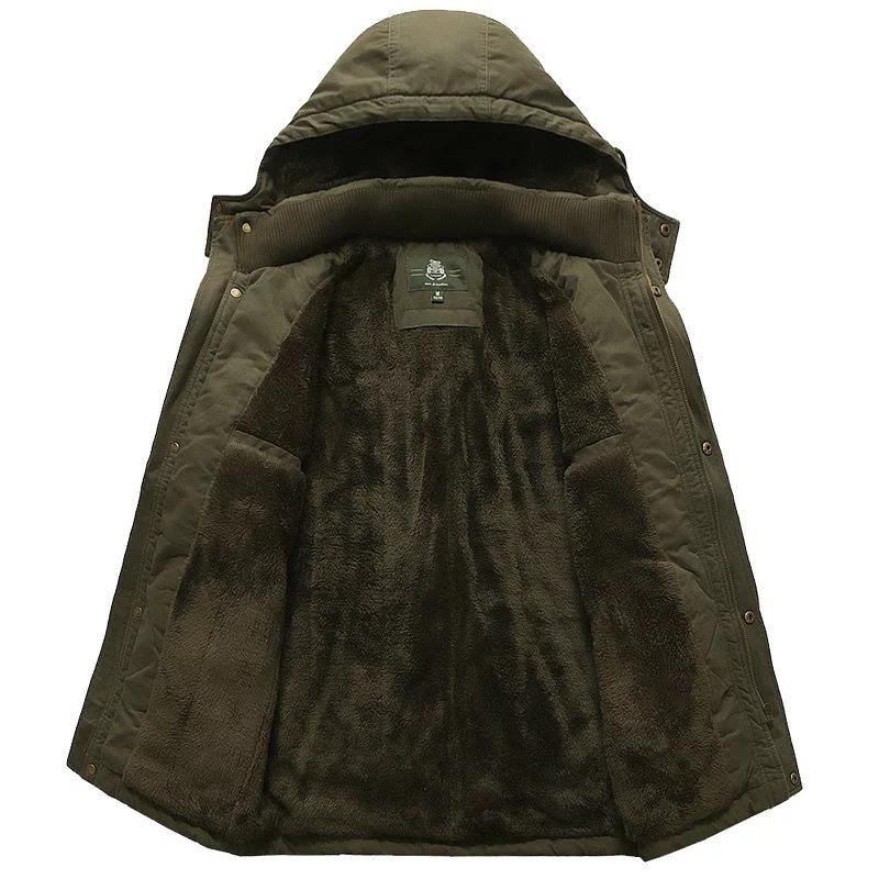 Новая мужская одежда средней и длинной длины с хлопковой подкладкой, повседневная утепленная бархатная одежда из хлопка, защищающая от холода и теплая одежда больших размеров