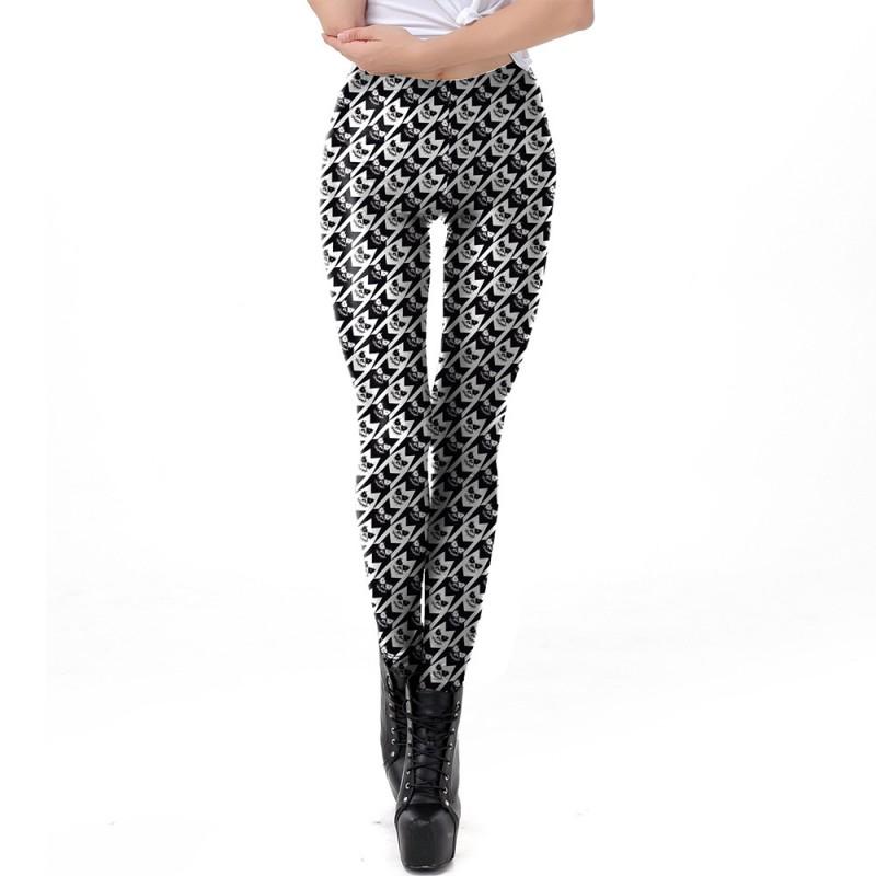 Womens Halloween Skull Skeleton Print Leggings Tight Sports Base Layer Pants