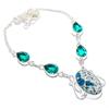 K2 Blue Azurite, Tourmaline 925 Sterling Silver Jewelry Necklace 18" I1P30