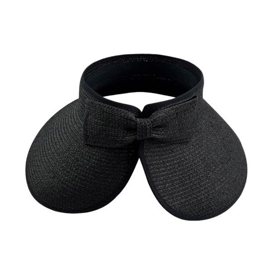 Уличная женская шляпа с пустым верхом, складная шляпа с большими полями и бантом, защита от солнца, защита от ультрафиолета, пляжная соломенная кепка, шляпа для садоводства, рыбалки и путешествий