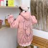 Уличная толстовка Kawaii для женщин, зимняя винтажная толстовка большого размера с принтом, розовая женская бархатная толстовка в стиле аниме, женские теплые топы