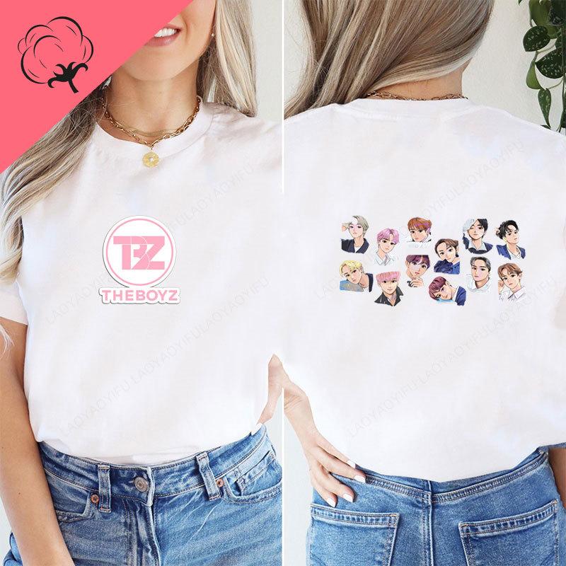 Ropa De Mujer The Boyz Kpop Fashion Unisex Y2k Clothes Hot Sale Crewneck Streetwear Hipster Short Sleeve Cotton Graphic T Shirts