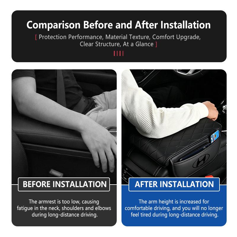 Car Armrest Box Pad Leather Breathable Center Console Arm Rest Protector Cover For Hyundai Azera GDI i10 i20 i30 i40 ix20 ix35 R9