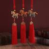 Chinese Year of the Horse Pendant: Butterfly Love Flower Tassel with Rhinestone Horse Car Ornament