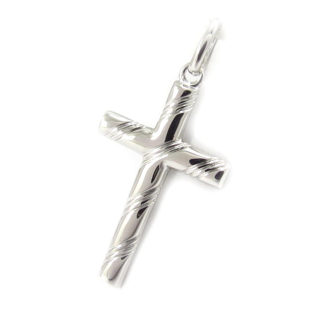 Altesse [K6398] - Серебряный кулон «Крест» (родиевое покрытие) - 34x27 мм