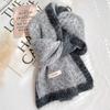 Including scarves, women's winter high-end sense versatile fashion blue warm wool scarf neck protection Korean version of student tide